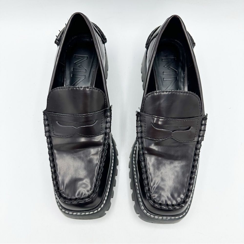 Mango Track Sole Leather Slip-On Loafer with Track‎ Sole Deep Burgundy Sz 7.5 - Picture 14 of 14